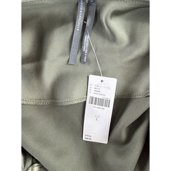 NWT Anthropologie Women's Asymmetric Halter Top Olive Green Size L - Picture 8 of 9